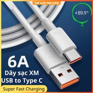 6A fast charging cable for XM USB - Type C. 67W fast charging cable, Type C charging cable, Type C f