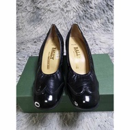 Halva Bally Black Leather Heel Shoes.