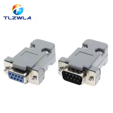 1PCS RS232 Serial Port Connector DB9 Female Socket Plug Connector 9 Pin Copper RS232 COM Adapter Wit