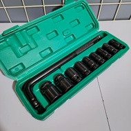 Complete Set of 8 to 24 mm 1/ 2 inch Plastic Box Impact Wrench Set