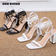 GGB Summer Women's Lace Up Gladiator Block Heel Sandals Heels for Women