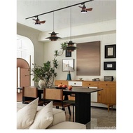Track Fan Light Remote Control Full Spectrum Mid-Century Style Adjustable Airflow Direction Movable 