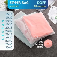 Zipper Bag Portrait Transparan Doff Organizer Pouch Plastik Penyimpanan Ziplock Travel Serbaguna Zip
