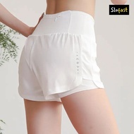 Slofast Shorts 686 2 in 1 double layer pocket belt running pants - white
