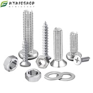 MIOSHOP Household Screw Set, M2 M2.5 M3 M4 M5 M6 Stainless Steel Cross Head Screw, Durability Hand T