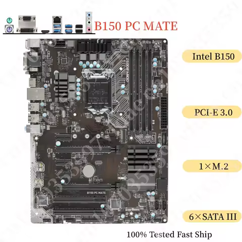 64GB LGA 1151 DDR4 ATX Mainboard For MSI B150 PC MATE Motherboard 100% Tested Fast Ship