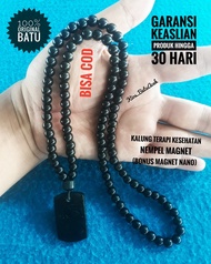 Kalung Tasbih Batu Giok Black Jade Original Asli Aceh Bulat 99 Butir