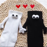 ZXYOUPING 3D couples holding hands socks magnet personality stereoscopic doll cute white cotton hold