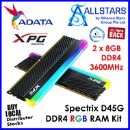ADATA XPG Spectrix D45G (Black / D45G) 16GB (2x8GB) DDR4 3600MHz CL18 RGB Gaming RAM (AX4U36008G18i-