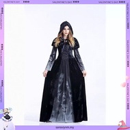 Women's Corpse Bride Costume Halloween Ghost Bride Witch Vampire Black  Dress Scary Halloween Costum