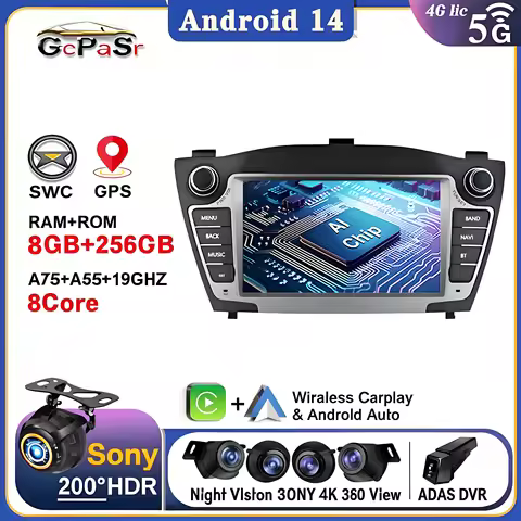 Auto Radio Android 14 Car For Hyundai IX35 Tucson 2 LM 2009 - 2015 Multimedia Player Screen GPS Navi