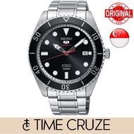 [Time Cruze] Seiko 5 Sports SRPB91  Automatic Stainless Steel Black Dial Men Watch SRPB91K1 SRPB91K