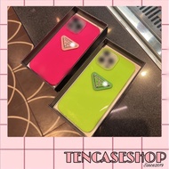 [YES Ip 15] neon pink - neon green glossy ip case with embossed PRA.DA pattern for ip