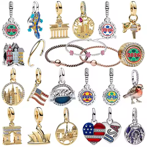 2026 New Hot Selling 926 Silver Gold Castle Chameleon Bead Pendant Bead Bracelet, Suitable for DIY F