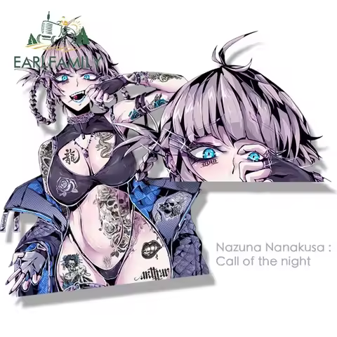 EARLFAMILY Punk Nazuna Nanakusa Fanart Car Sticker Anime Waifu Decal JDM Cartoon Peeker Girl Graffit