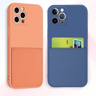 Card Holder Case for iPhone 12 Pro Max 13 MINI Case with Cards Slot for iPhone12 Mini Soft Silicone Cover