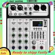 4 Channel 256DSP Audio Mixer USB Studio  DJ Console Mixer 4 Channels  Audio Mixer