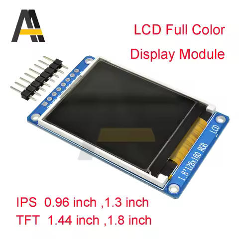 IPS TFT Display 0.96/1.3/1.44/1.8 inch IPS 7P SPI HD 65K Full Color LCD Module ST7735 Drive IC 80*16