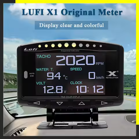 Original Lufi X1 revolution OBD OBD2 meter Smart Digital Multi English Version Gauge for car