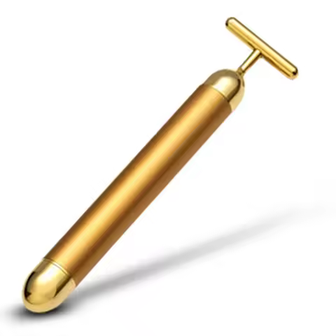 24K Gold Beauty Bar Face Massager Electric Vibrating Rose Quartz 3D Roller Face Lifting Body Facial 