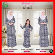 Raya 2024 Dhia Cotton Ironless Set 378 Blue Black Baju Kurung Fatimah Raudhah Peplum Kids Sedondon Ibu Dan Anak