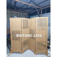 NEW!!! 4 DOORS Synthetic Rattan Room Divider Screen Minimalist Room Partition