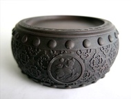 【生肖鼓硯 - 牛】15cm 雙功能 石雕硯台 水盂筆洗-原石端硯名品