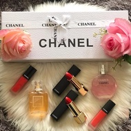 Original Miniature Set 6 in 1 [2 Perfumes, 2 Lip Glow, 2 Lipstick] for Women Beauty Gift Set