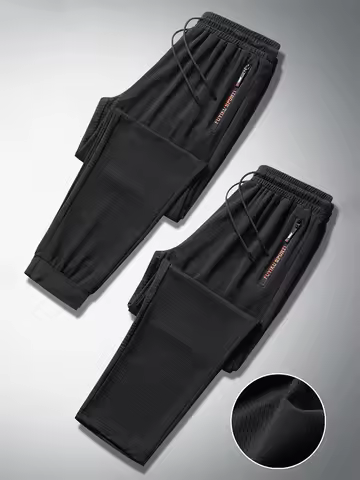 Summer Breathable Mesh Black Sweatpants Men Joggers Sportswear Baggy Trousers Male Casual Track Pant