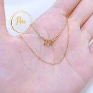 สร้อยคอทองแท้ ตะขอเอ็ม ทองคำแท้ 9k Italy (375) ลายโซ่เล็ก มีใบรับประกันจากทางร้าน PM