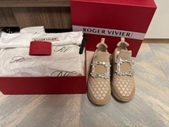 Roger Vivier Viv‘ Run鑽扣運動織物運動鞋