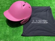 棒球世界全新ZETT棒壘球用認證打擊頭盔特價消光霧粉紅色