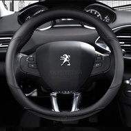 Car Steering Wheel Cover Carbon Fibre +Leather For Peugeot 208 2012~2018 Peugeot 308 2014~2021 2008 