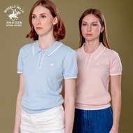 Beverly Hills Polo Club Women’s Flat Knit Polo Shirt in Lt.Pink&Lt.Blue REN1750FK