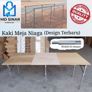 MD SINAR 6FT NIGHT Market Foldable Table Rack Market Folding Table Stand Plywood Kaki Meja Besi Lipat Pasar MALAM NIAGA