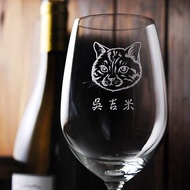 425cc【貓咪酒杯】(簡易版) 寵物肖像紅酒杯 喵星人 客製化