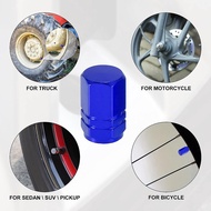 R3S Aqtqaq Car Motorcycle Tire Valve Cap Hex Valve Cap Aluminum 4 Pcs - Aq-4 - Blue R3WS