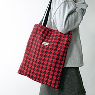 馬戲團系列 帆布包女單肩包 藝術博物館購物袋托特包 帆布袋 紅黑