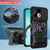 Realme 16T 5G Sliding Window Anti Fall Matte Phone Case For realme 16T Realme16T 5G 2026 With Magnet