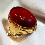 MERAH BIG SIZE RED STONE RING SIAM TITANIUM RING
