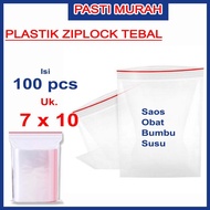 MERAH [Min 5] 7 x 10 [RED CLIP] CLIP CONTENTS 100 PLASTIC ZIPLOCK 7 x 10 THICK For Jewelry Chili Sau