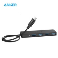 Anker A8309 USB-C HUB Ultra Slim 4 Ports USB 3.0 Data Hub (0.75ft/2ft) Extended Cable for Macbook iMac Surface Pro and More