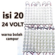 Lampu LED 6 mata 24 volt isi 20 Pcs LED kolong truk Lampu variasi truk LED 24 volt 6 mata