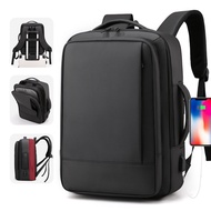 Men's business travel backpack, large-capacity expandable multifunctional business backpack, commute