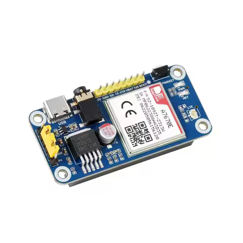 A7670E LTE Cat-1 HAT for Raspberry Pi, Multi Band, 2G GSM / GPRS, LBS, for Europe, Southeast Asia, W