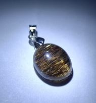 Natural Crystal Black Gold Super 7 Pendant Loket Super 7 Emas Hitam Kristal Asli
