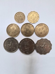 香港硬幣88年一元.二元.五元.一毫.二毫      十80年五毫3個