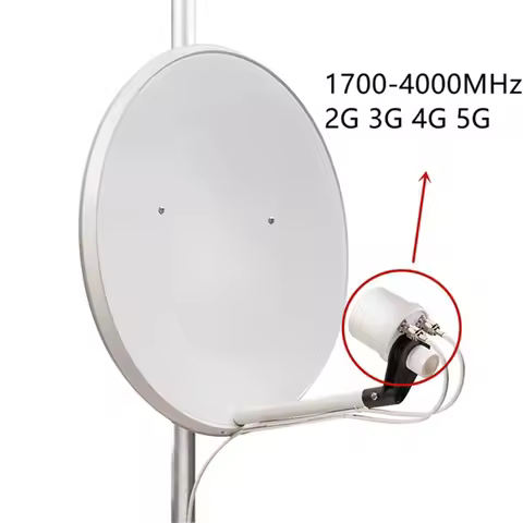 Mesh Dual Polarization 5G Antenna Feed Horn 1700-4200MHz WiFi 3G 4G 5G Parabolic Dish Reflector 2x 3