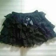 二手 童裝 蕾絲 蝴蝶結 鬆緊 蛋糕裙 黑色 尺碼15 直購65元