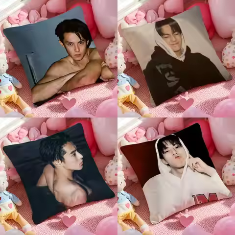 Dylan Wang Chinese Actor Cushion Cover Anti-dustmite Pillowcase Invisible Zipper Silky Short Plush S